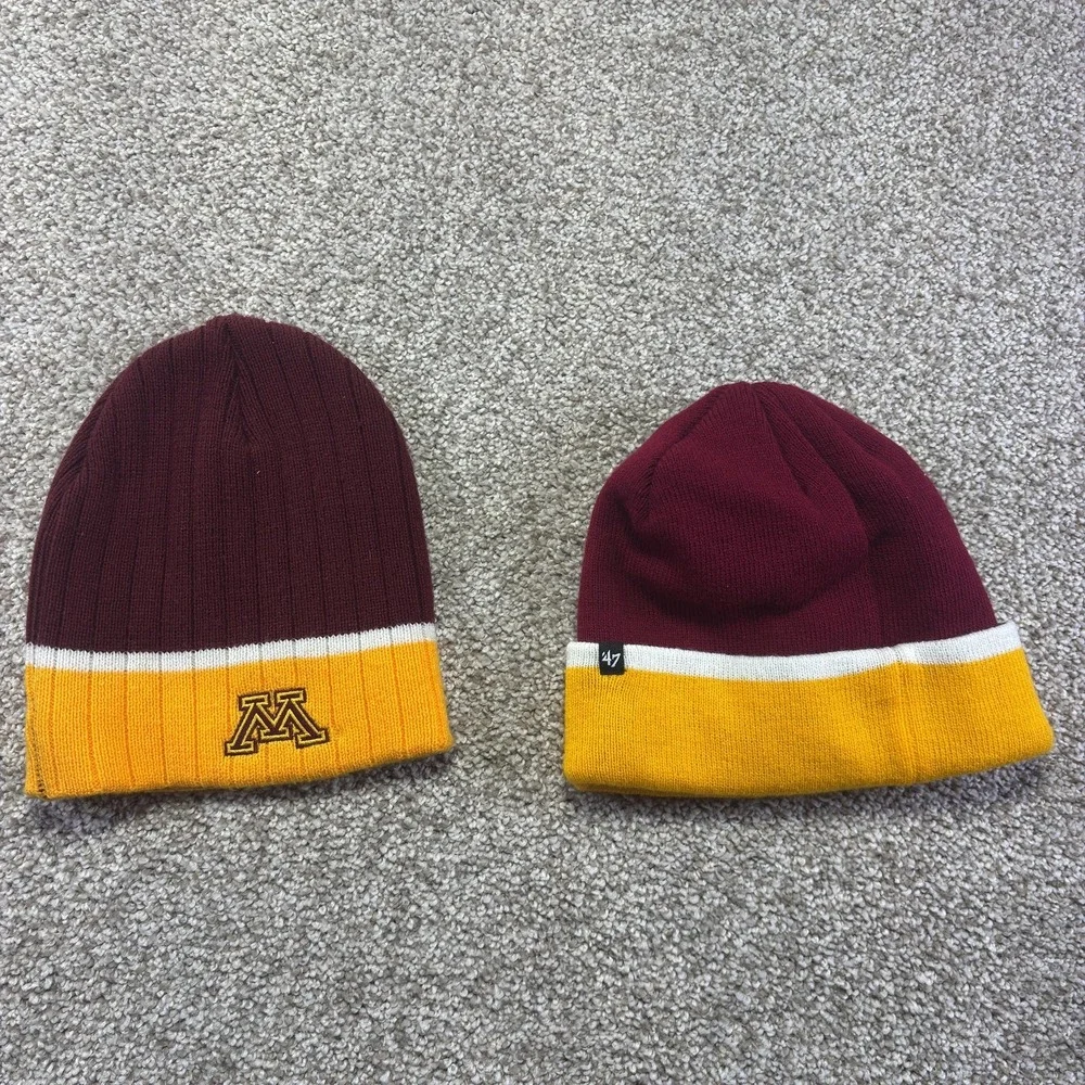 Minnesota Golden Gophers Hat Lot of Two 2 Mens One Size Red NCAA Top Of World 47